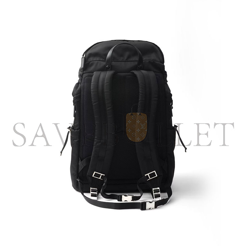 Pra*a re-nylon and saffiano leather backpack 2vz090 (57*32*19cm)
